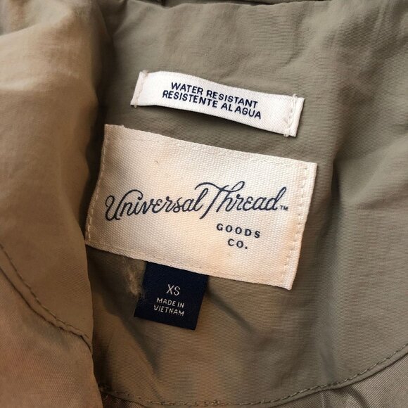 Universal Thread Water Resistant Beige Hooded Womens Rain Jacket XS - Picture 5 of 7
